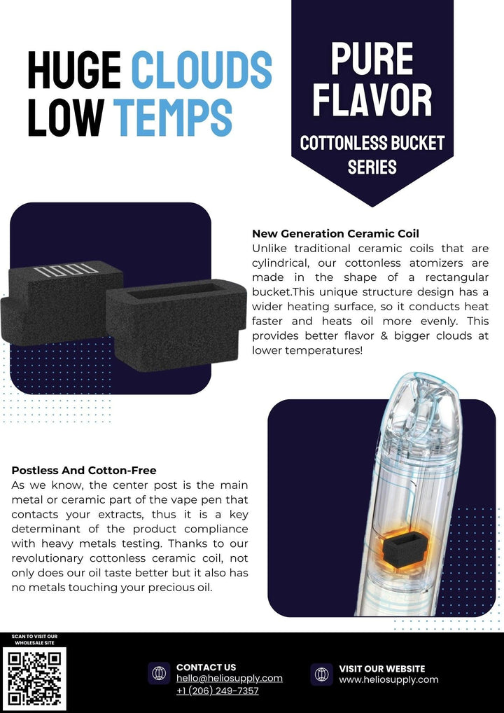 Cottonless Bucket Series Pens (CBS) - (0.5ml, 2.0V) - High For Low