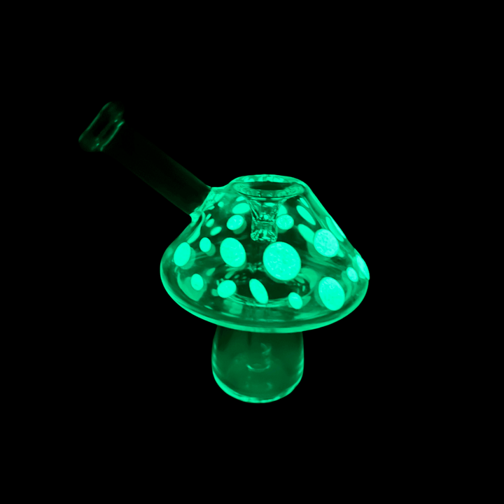 "Mushroom" Glow-in-the-Dark Mini Bubbler - High For Low