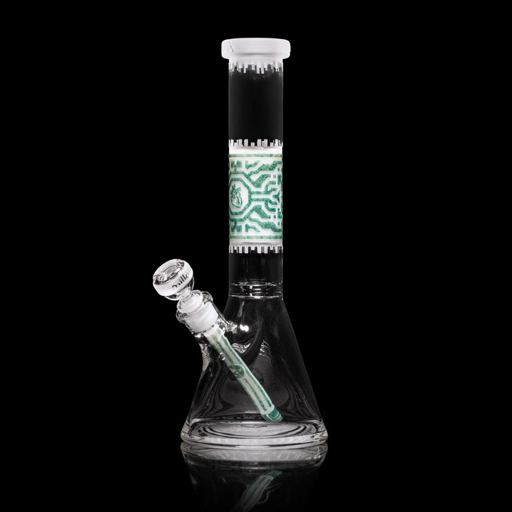 Empathic 15" White and Green Frit Beaker Bong - High For Low