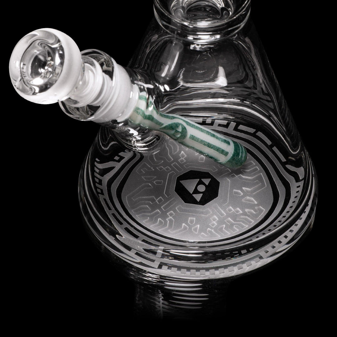 Empathic 15" White and Green Frit Beaker Bong - High For Low