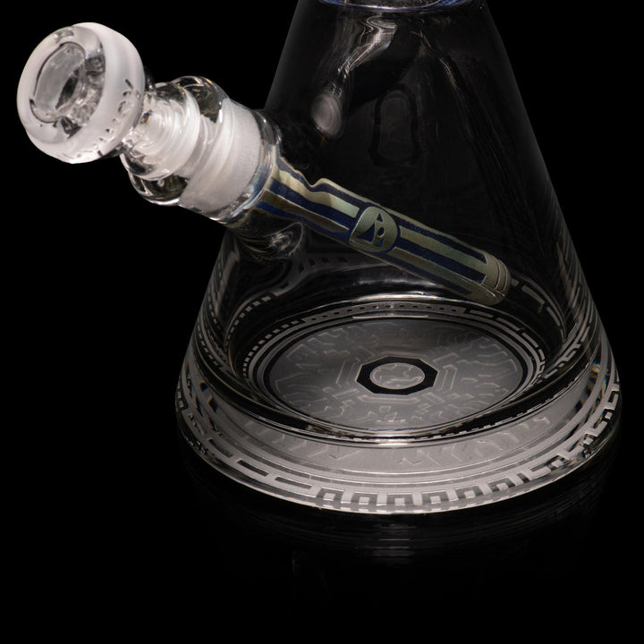 Respire 15" Silver and Blue Frit Beaker Bong - High For Low