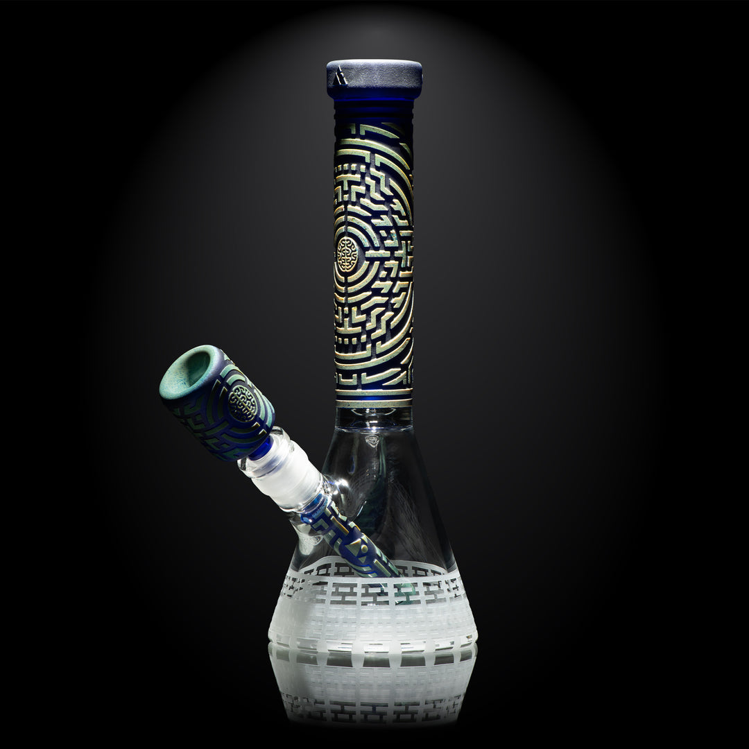 Telekinesis 11" Dark Blue Frit Beaker Bong