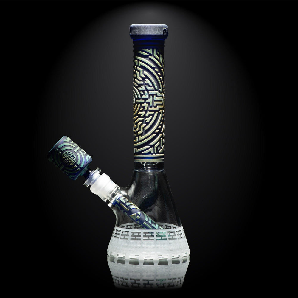 Telekinesis 11" Dark Blue Frit Beaker Bong - High For Low