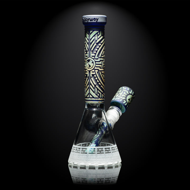 Telekinesis 11" Dark Blue Frit Beaker Bong