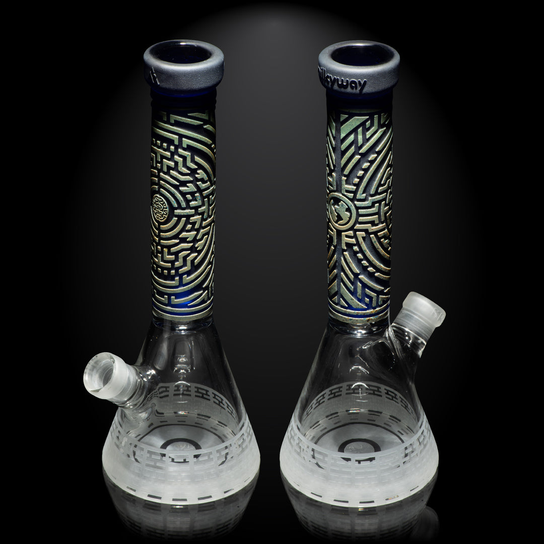 Telekinesis 11" Dark Blue Frit Beaker Bong