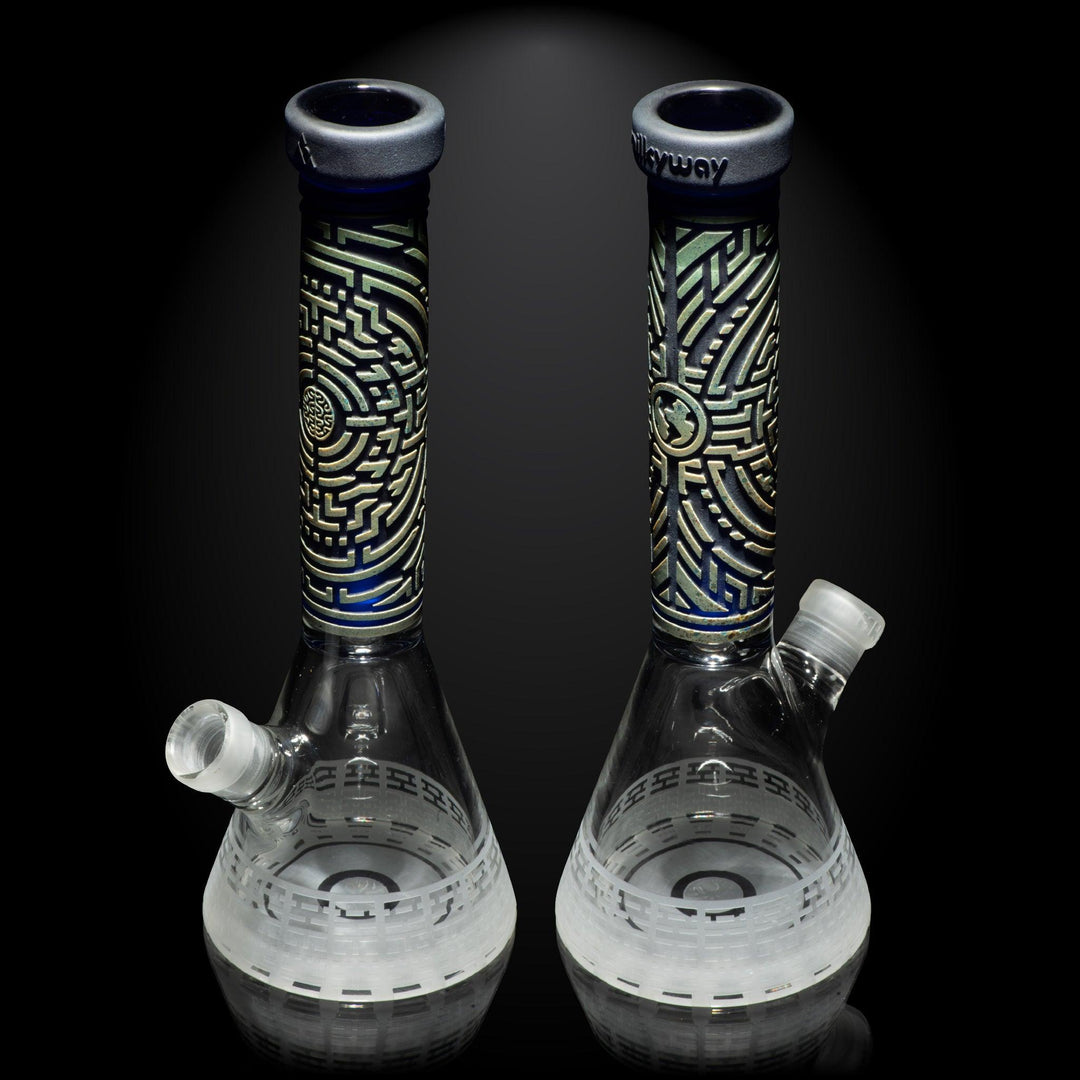 Telekinesis 11" Dark Blue Frit Beaker Bong - High For Low