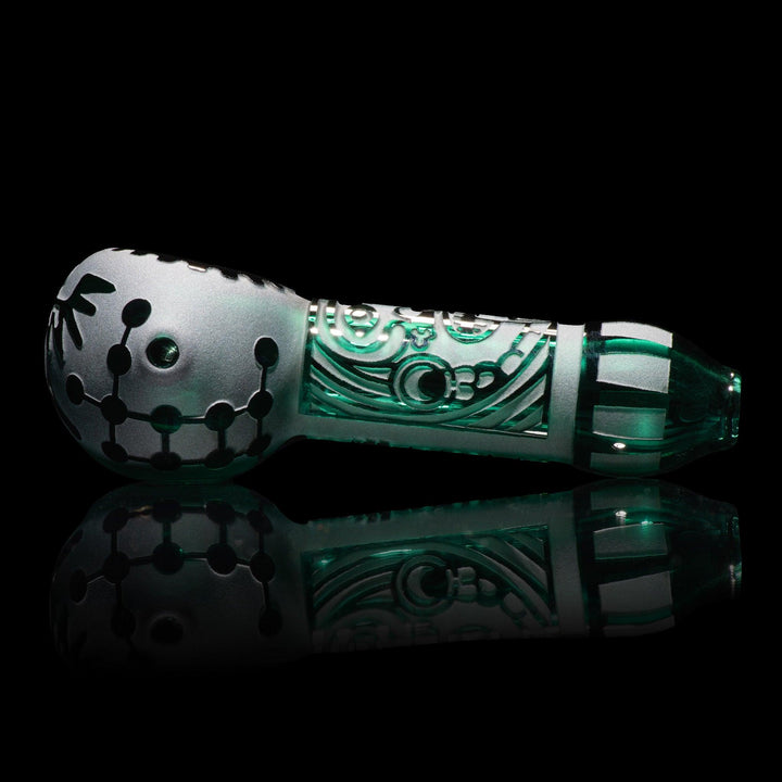 Maya Face Teal Hand Pipe - High For Low