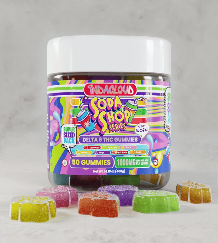 Delta 9 50 Gummy Jar Dispensary Grade Delta 9 THC Gummies 1000MG