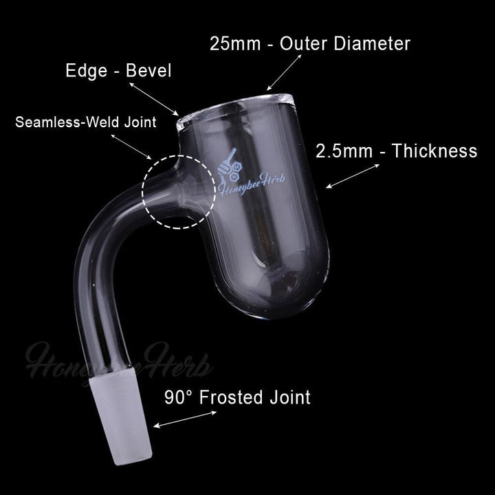 HONEY BEVEL DEEP BOWL QUARTZ BANGER - 90° DEGREE | BL - High For Low