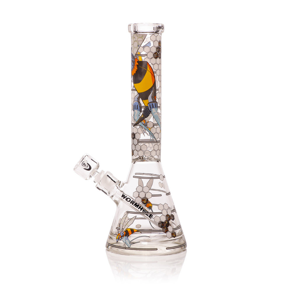 Robo-Bees 14" Clear Beaker Bong