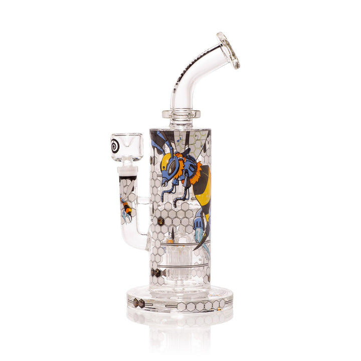 Robo-Bee Fortress 12" Clear Waterpipe - High For Low