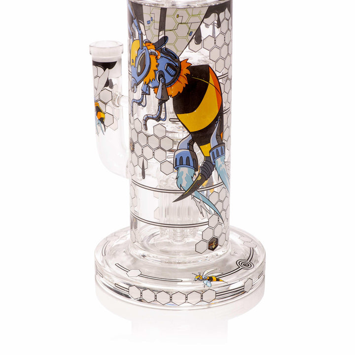 Robo-Bee Fortress 12" Clear Waterpipe - High For Low