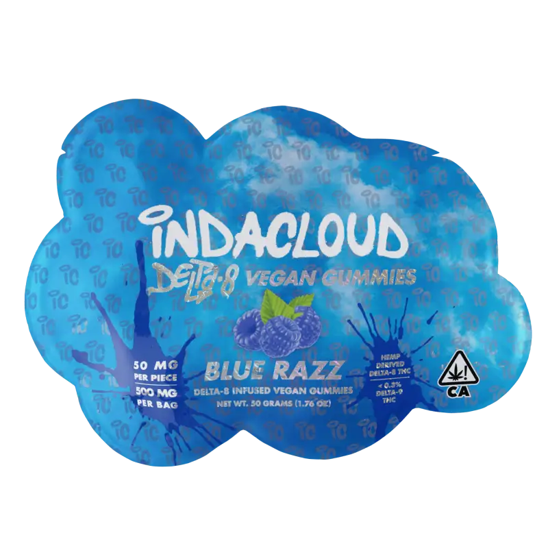 Blue Razz Delta 8 Vegan Gummies 500mg