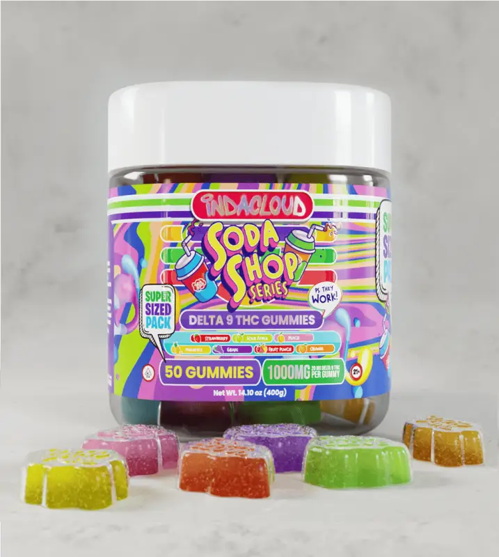 Delta 9 50 Gummy Jar Dispensary Grade Delta 9 Thc Gummies 1000mg