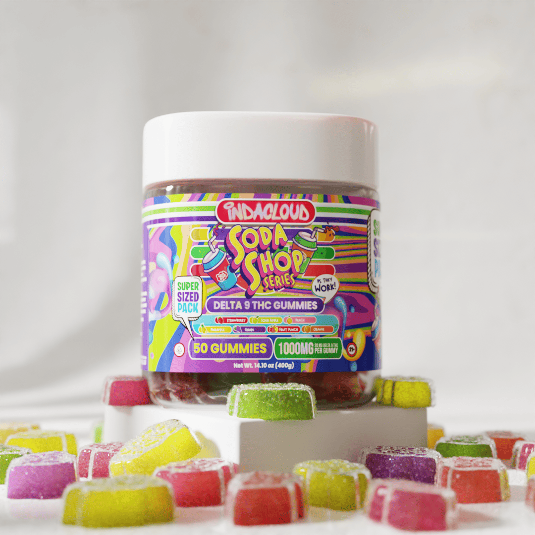 Delta 9 50 Gummy Jar Dispensary Grade Delta 9 THC Gummies 1000MG