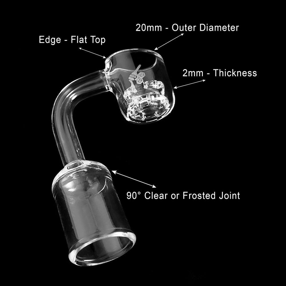 HONEYCOMB KNOT QUARTZ BANGER - 90° DEGREE | YL-CLOSEOUT - High For Low