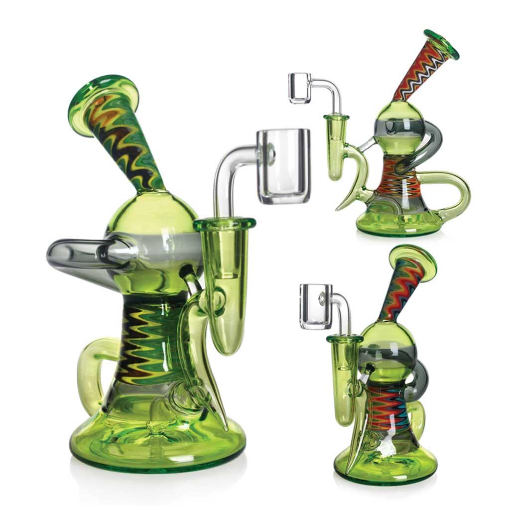 PHOENIX STAR RECYCLER DAB RIG WITH AMERICAN NORTHSTAR GLASS ROD & QUARTZ BANGER 6 INCH