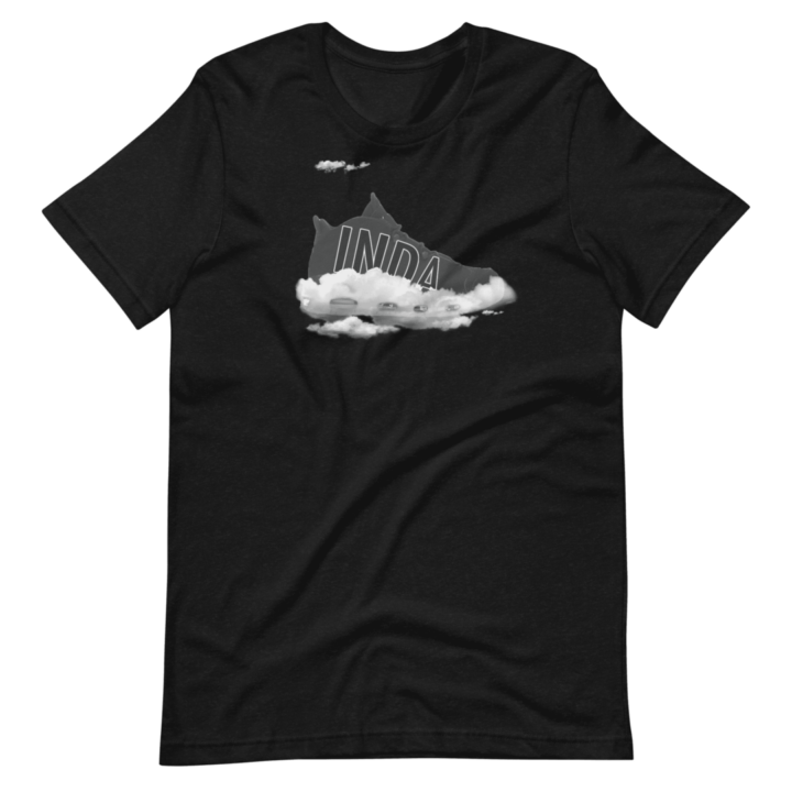 IndaCloud logo placed Black color T Shirt